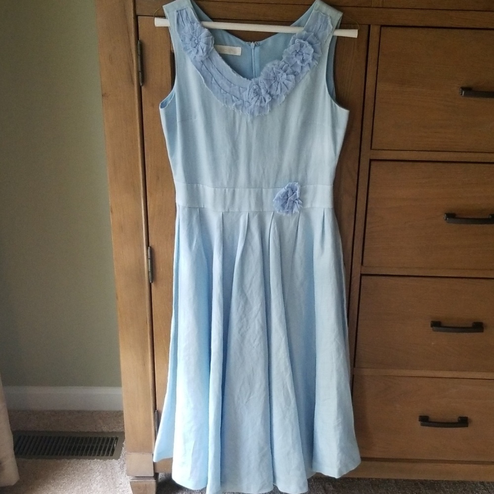 Linen dress, baby blue
